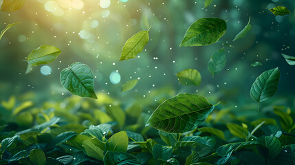 leaves in the water 3d background image,
Eco friendly background with nature elements
