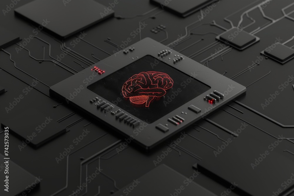 Poster ai brain chip supramarginal. artificial intelligence contrast mind anterior cingulate cortex circuit
