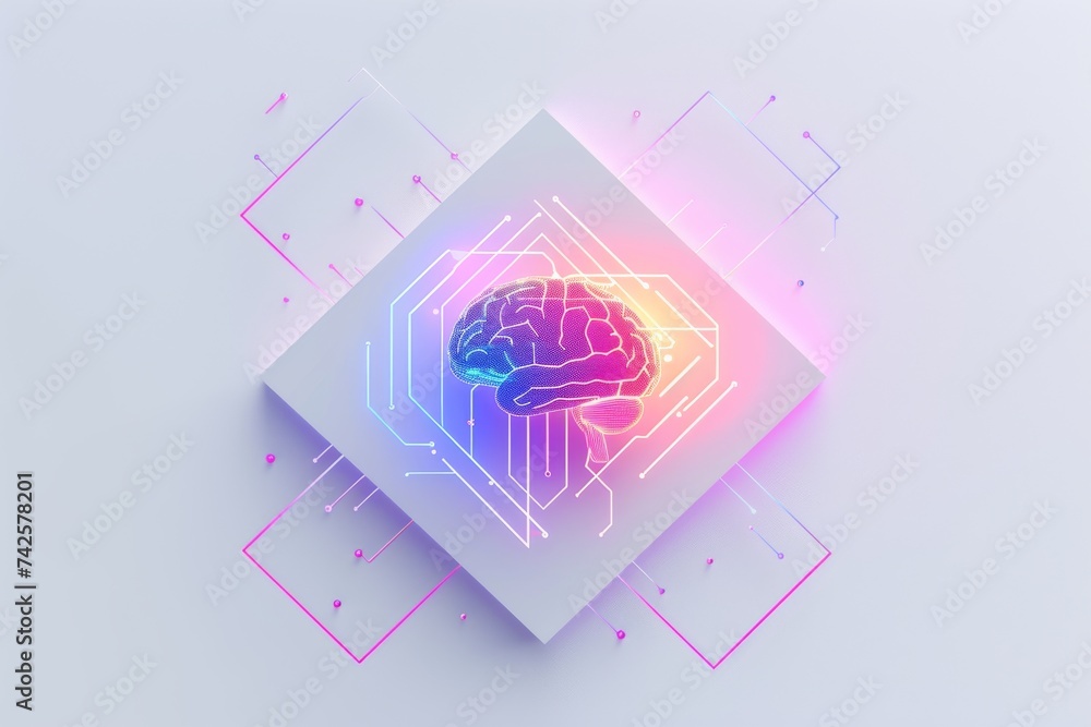 Poster ai brain chip resistant. artificial intelligence ai mind firewall server circuit board. neuronal cog