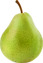 Ripe raw realistic green pear whole fruit. Isolated 3d vector garden plant with smooth shiny skin, conceals tender sweet flesh within. Its succulent juiciness creates delightful sensory experience