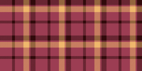 Harvest tartan texture check, naked pattern plaid background. Beige vector textile fabric seamless in red and dark colors.