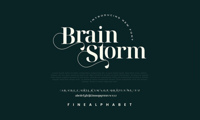 Elegant Brain font Pro Vector - obrazy, fototapety, plakaty