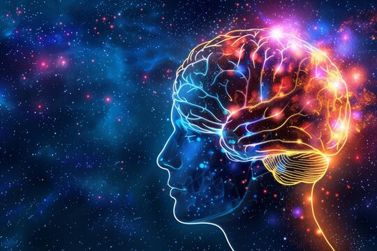 AI Brain Chip ai. Artificial Intelligence memory human inhibitory synapse mind circuit board. Neuronal network constructive memory smart computer processor ai explainability