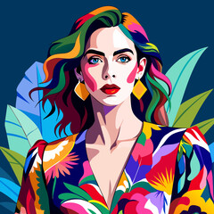 Hand painted fashion women illustration potrait design