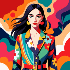 Hand painted fashion women illustration potrait design