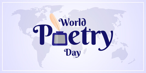 Vector illustration of World Poetry Day social media feed template