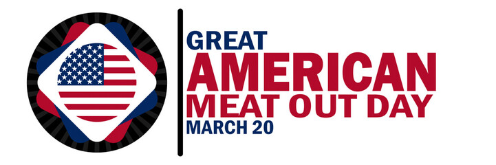 Great American Meat out Day. Suitable for greeting card, poster and banner.