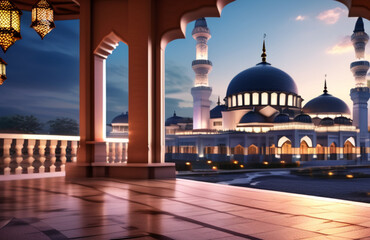 blur mosque at night  luxury style
