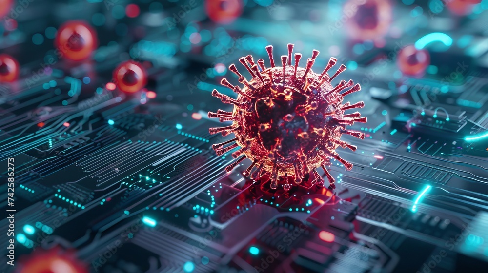Poster learn about the hidden mechanisms of malware and viruses, and how cybersecurity innovation is consta