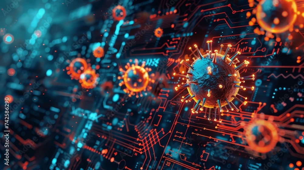 Poster learn about the hidden mechanisms of malware and viruses, and how cybersecurity innovation is consta