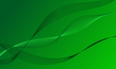 green smooth lines wave curves with abstract background