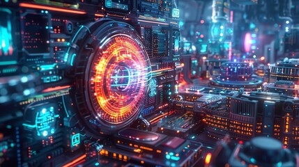 Obraz premium Visualize a world where every IoT device is shielded by state-of-the-art cybersecurity measures