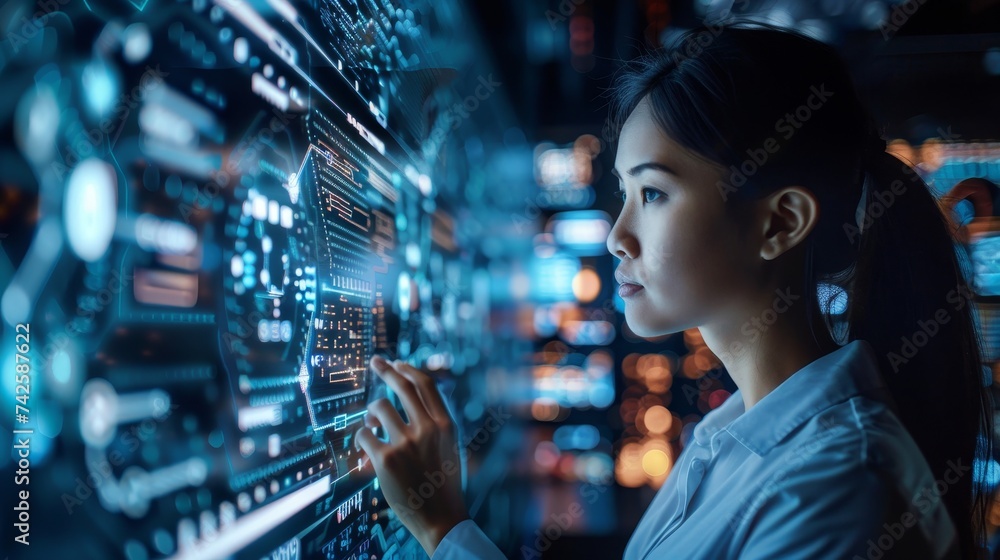 Poster visualize the frontline of cybersecurity, where cutting-edge technology meets network security in th