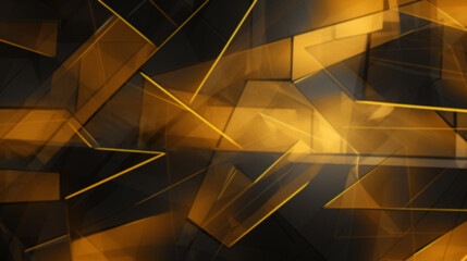 Abstract black and yellow gradient textured background with  glowing light rays and bright waves...