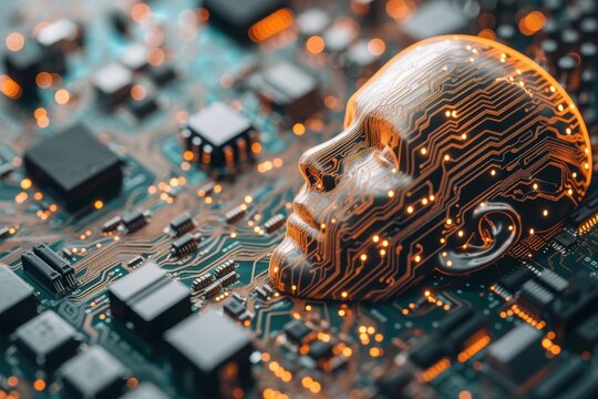 AI Brain Chip product. Artificial Intelligence performance mind quantum resistant post quantum key exchange axon. Semiconductor medical robotics circuit board bipolar junction transistor