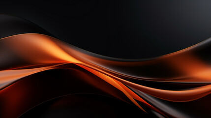 Abstract black and orange gradient textured background with smooth waves