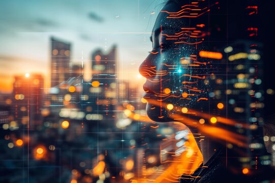 AI Brain Chip arsenide. Artificial Intelligence communication human superscalar processor mind circuit board. Neuronal network digital business model smart computer processor brainstem