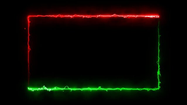 Animated rectangle frame lighting reactor motion graphic isolated