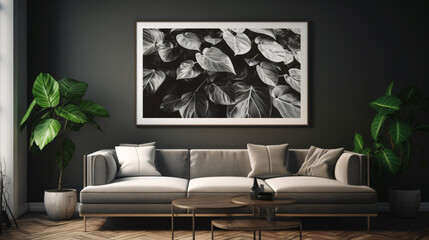 hyper-realistic images showcasing abstract patterns created  with Pothos vines in monochrome. Frame the scenes to emphasize the organic and artistic nature of the Pothos, adding a cinematic touch