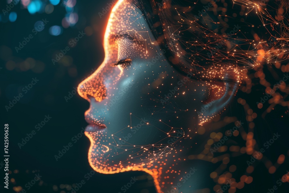Aufkleber ai brain chip pet. artificial intelligence depression human ai performance improvement mind circuit 