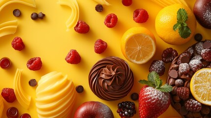 Yellow Monochrome Gourmet Food and fruit Concept