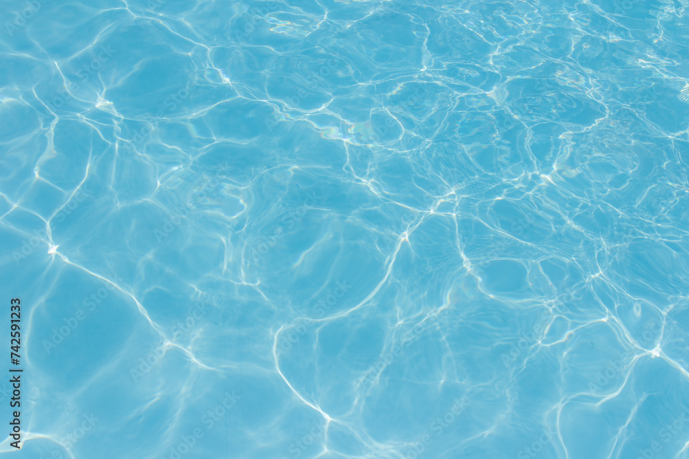 Sticker the light reflects blue in the water in the swimming pool. it looks fresh and lively, suitable for u