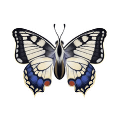 Illustration of Asian Swallowtail Butterfly (Papilio Xuthus) in realism style. China butterfly in spring and summer season