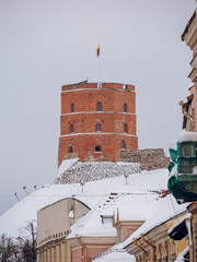 Gediminas' Tower in winter. The main attraction of Vilnius