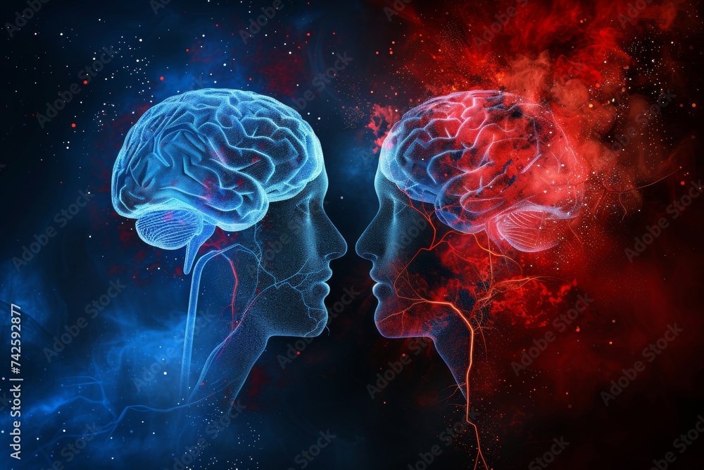 Poster ai brain chip intelligence. artificial intelligence server mind biochips circuit board. neuronal cog