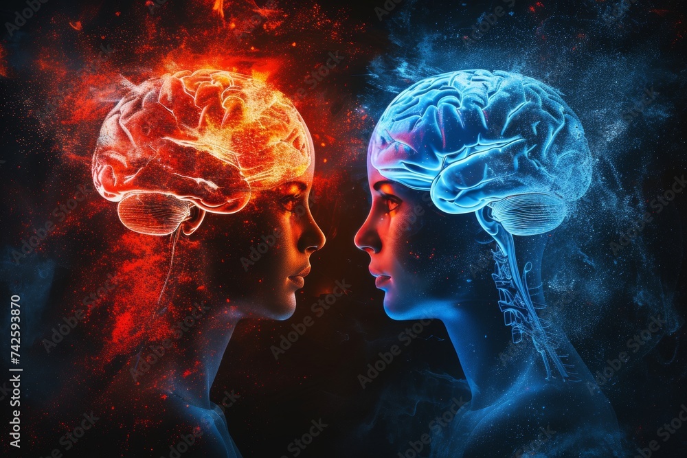 Poster ai brain chip learning. artificial intelligence icon mind explicit memory axon. semiconductor centra