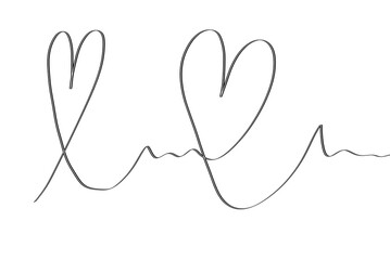 One line drawing heart as vector graphic