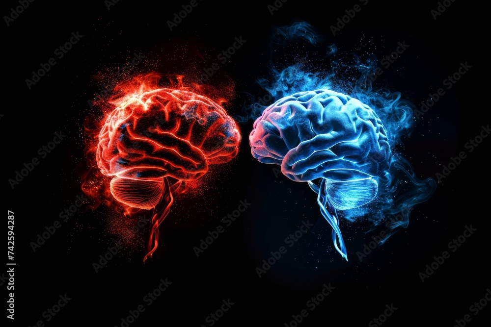 Poster ai brain chip ai. artificial intelligence identity mind neurological connectivity axon. semiconducto