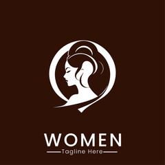 women logo design icon template minimalist