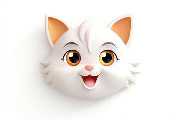 Cute cat icon on white background