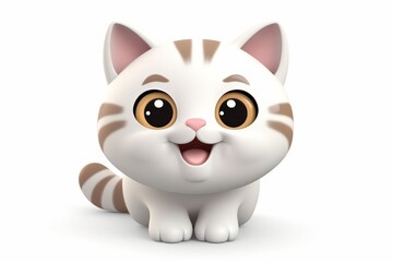 Obraz premium Cute cat icon on white background