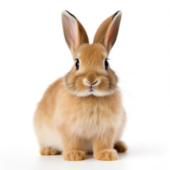 Obraz premium Portrait of a brown bunny rabbit on white