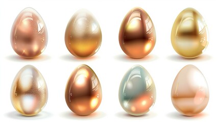 Colorful Easter eggs in a row on a wooden table over the white background