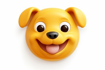 Cute dog icon on white background