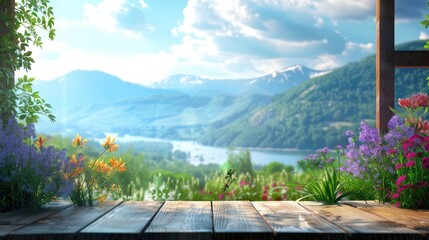 landscape nature view background. view from window at a wonderful landscape nature view with space for your text