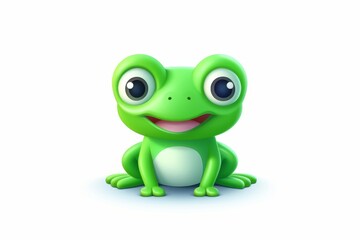 Cute frog icon on white background