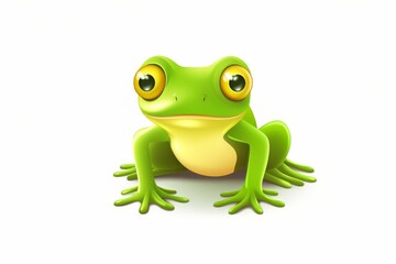 Obraz premium Cute frog icon on white background