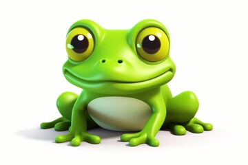 Obraz premium Cute frog icon on white background