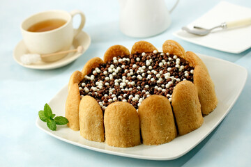 Chocolate charlotte pudding.