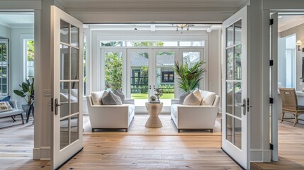 Fototapeta premium Open doors in new renovated home