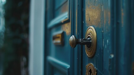 Obraz premium Opened door of a family home. Close-up of the lock with your keys on an armored front door. Security.
