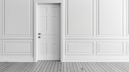 White door and blank wall