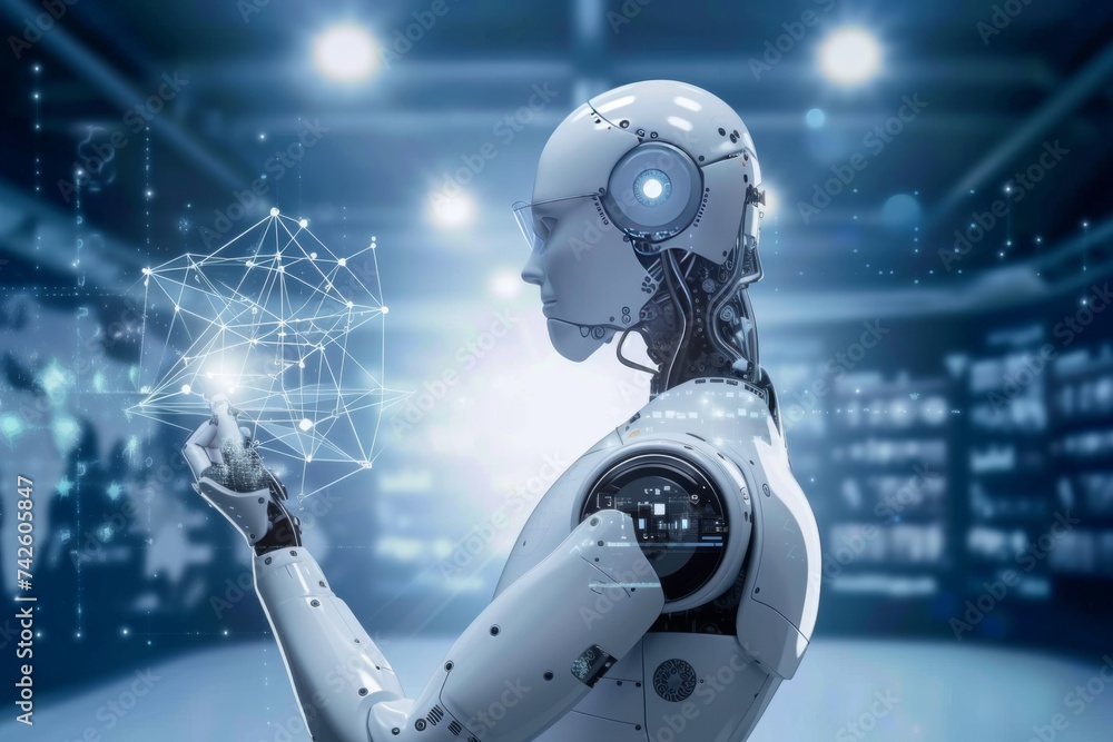 Poster ai brain chip chip. artificial intelligence trustworthiness human neuronal injury mind circuit board