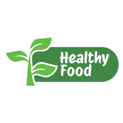 healthy food logo design with leaf elements.  Organic food vector design
