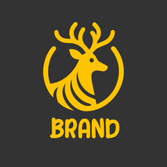Logo design. Golden deer emblem logo. Vector. Eps10