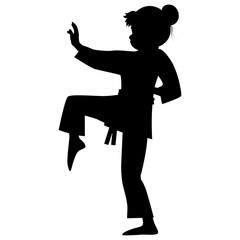 girl martial art silhouette